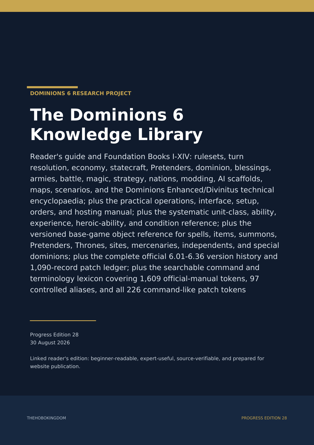 Cover of The Dominions 6 Knowledge Library, Progress Edition 31
